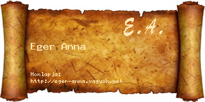 Eger Anna névjegykártya